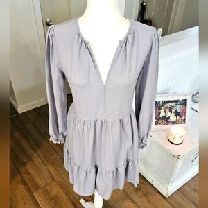 Worn Twice - CYNTHIA ROWLEY - Lilac Linen Tiered Dress - Size S